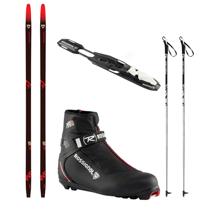 Skis de fond Rossignol EVO-XC 55 R-Skin+ RJM1005 + chaussures Rossignol + bâtons Fischer 